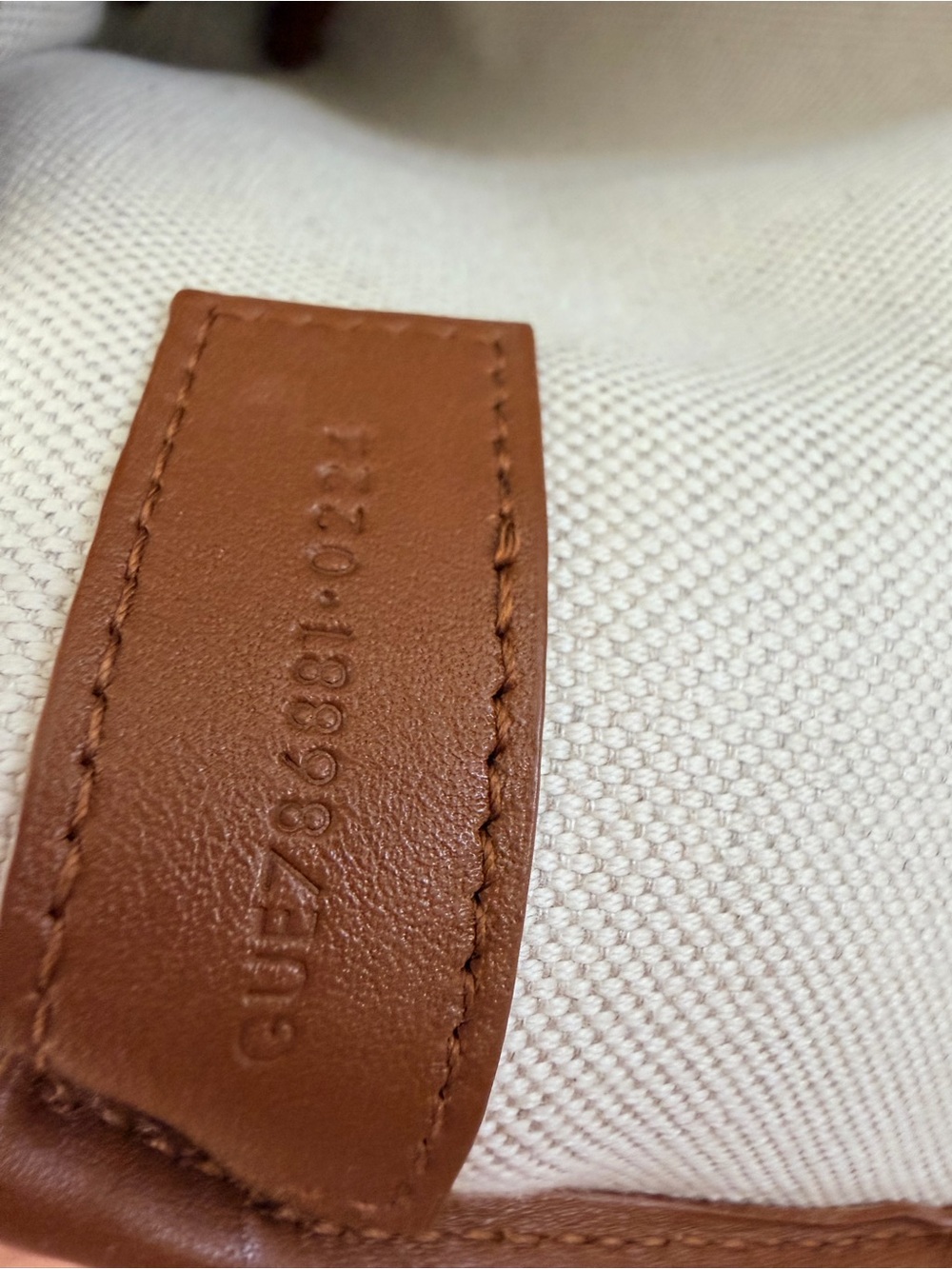 Saint Laurent Beige Canvas Crossbody with Gold Chain and Tan Trim - Picture 7 of 10